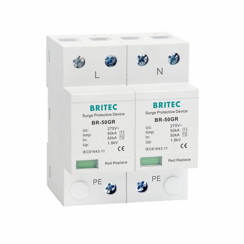 Fase 50KA 150V/275V/320V monofásica do prendedor 10/350 do impulso de poder da classe I