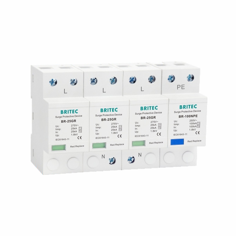 25KA 3P+NPE T1 Protector contra sobretensões de classe I Tipo 1 SPD de alta energia