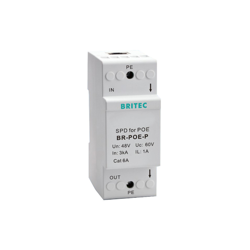BR-POE-P Arrestador de surtos de sinal poe ethernet China Protector de surtos de dados cat 6 48v dispositivos de proteção contra surtos de ethernet