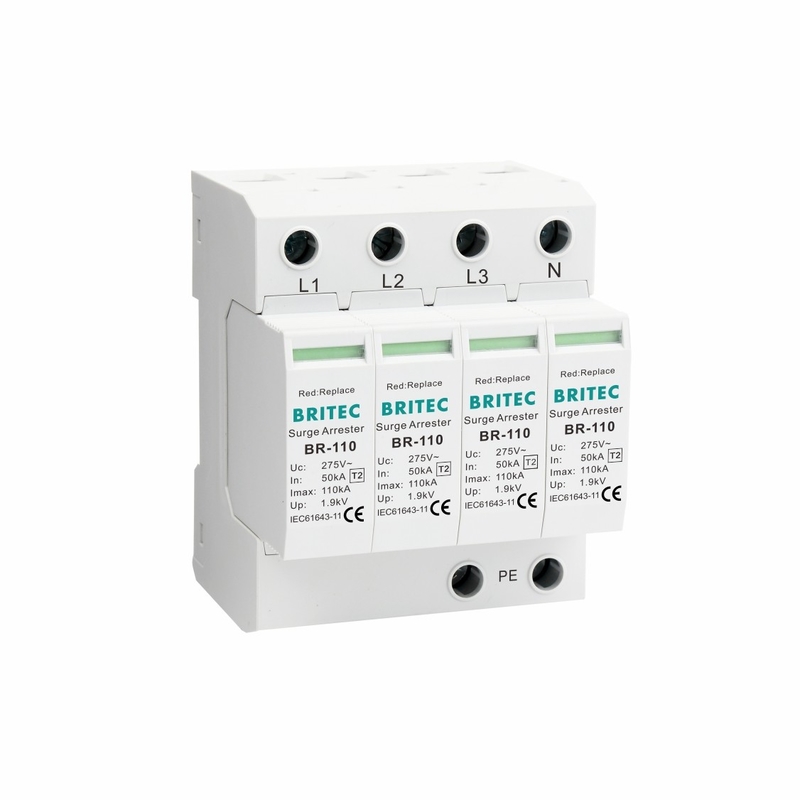 BR-110 4P OEM Tipo 2 Protetor de sobretensão 275v Dispositivo de proteção contra sobretensão SPD varistor arrester 4-pole arrester de sobretensão