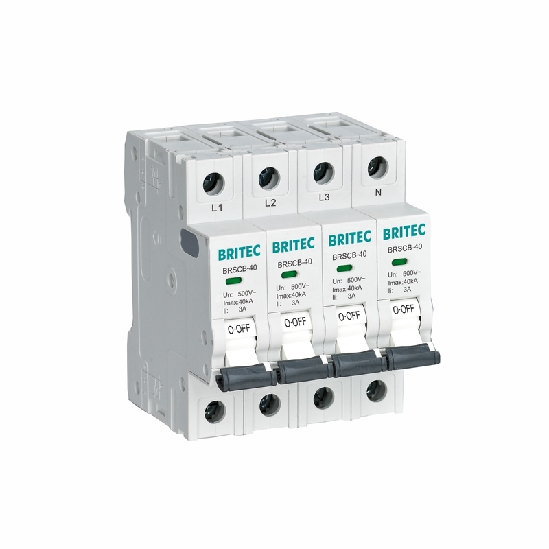 BRSCB-40 Classe II 40KA Protector de backup dedicado Dispositivo de proteção contra sobretensões MCB especialmente concebido para arrester sobretensões.