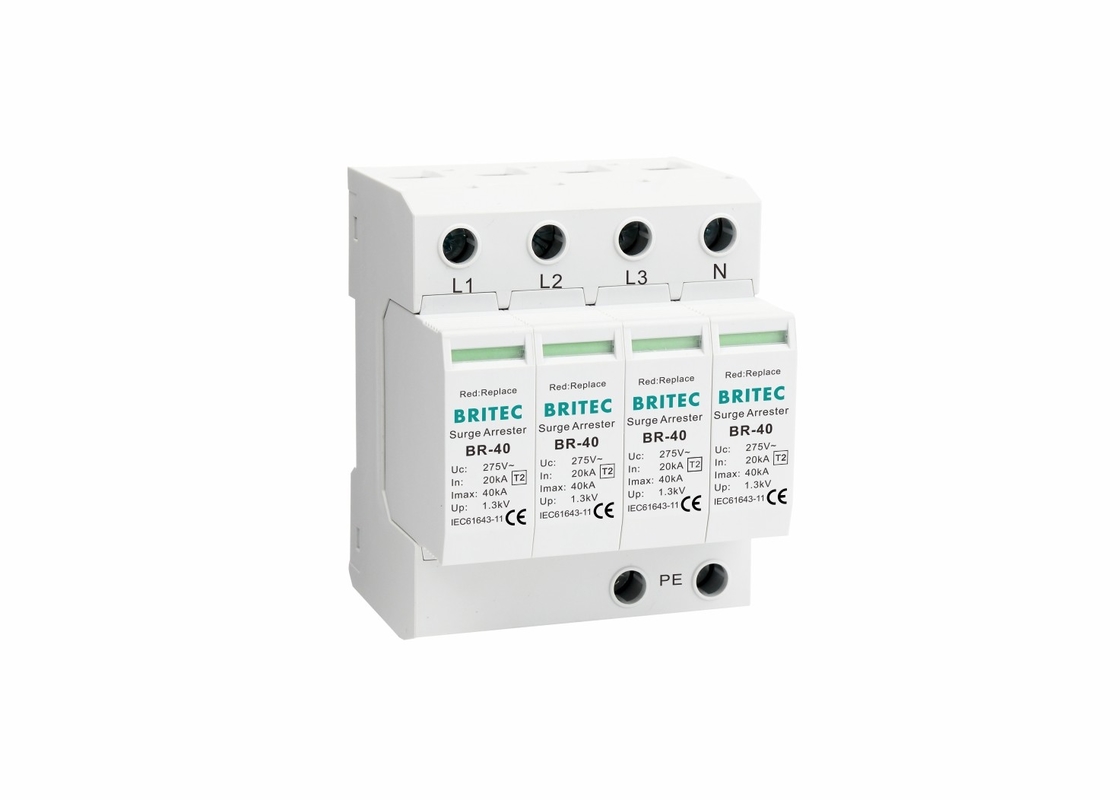 UL94-V0 35mm Din Rail 40ka Tipo 2 Proteção contra raios Arrestador de surto de energia