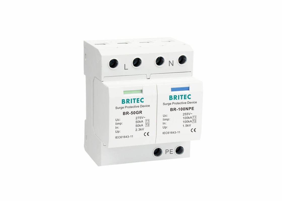 Dispositivo anti-relâmpago Tipo 1 1P+NPE IP20 IEC61643-11 Dispositivo de protecção contra sobretensões