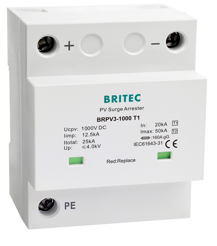BRPV3-1000 T1 50ka DC 1000V 12.5ka arrester de sobretensão solar dispositivo de protecção contra sobretensões fotovoltaicas SPD