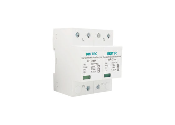 25kA 275V Din Rail Surge Arrester SPD Single Phase Surge Protector com tecnologia MOV