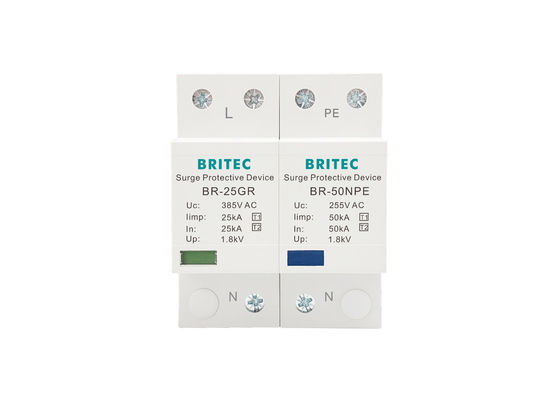 Tipo da fase monofásica do KA 25 - 1 classe do dispositivo de proteção 1+1 do impulso mim para TT TN-S