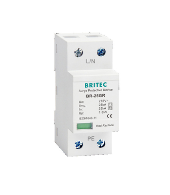 BR-25GR 4P Classe I Tipo 1 Dispositivo de Proteção contra Surtos SPD Protetor contra Raios SPD tipo 1 4p ac spd protetor contra surtos