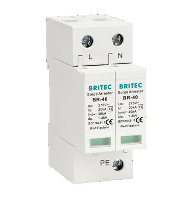 BR-40 2P Dispositivo de protecção contra sobretensões de classe II Spd 275v tipo 2 de fase única 275v ac spd protetor contra sobretensões de relâmpago varistor arrester de sobretensões