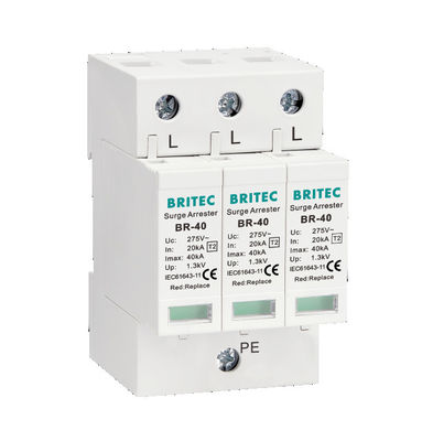 BR-40 2P Dispositivo de protecção contra sobretensões de classe II Spd 275v tipo 2 de fase única 275v ac spd protetor contra sobretensões de relâmpago varistor arrester de sobretensões