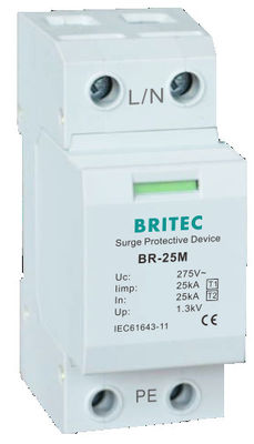 BRITEC BR-25M T1+T2 B+C 3P DIN Rail 35mm Spd T1 varistor arrester de sobretensão tipo1 3p protetor de sobretensão