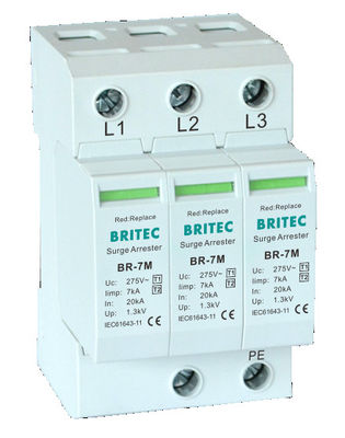 BR-7M 4P T1 + T2 Pára-raios B + C Dispositivo de proteção contra surtos Spd type1 Proteção contra surtos de energia trifásica spd Ü-Ableiter