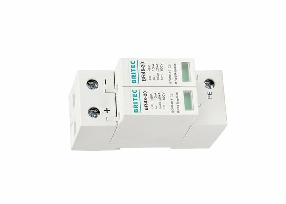 Tipo Pluggable - 2 C.C. modular do prendedor de relâmpago 48V SPD sobre a proteção da tensão