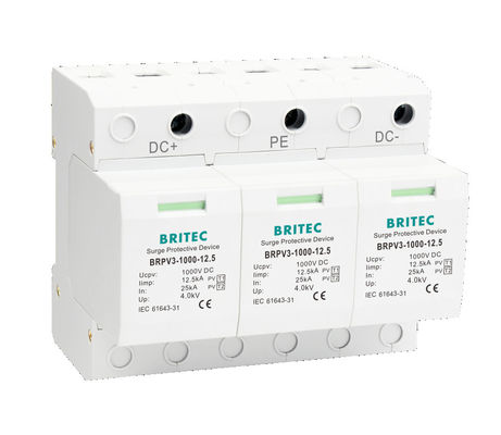 BRPV3-1000 Dispositivo de protecção contra sobretensões de corrente contínua com tensão máxima de 1200 V de corrente contínua, projeto modular plug-in, protecção contra sobretensões de corrente contínua