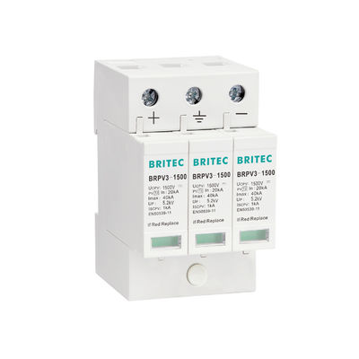 BRPV3-1000-5 T1 50kA DC 1000V 5kA Tipo 1+2 Protetor de sobretensão fotovoltaica Retentor de sobretensão solar Dispositivo de protecção contra sobretensão t1 t2 dc SPD SPD fotovoltaicos