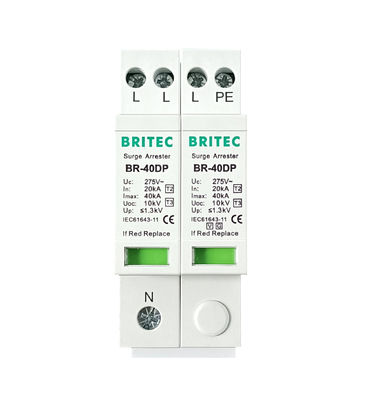 BRITEC BR-40DP 275 3+1P Tipo 2 Proteção contra sobretensões