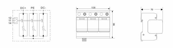 BRPV3-1500-12.5 DC SPD 12.5ka pv arrester de sobretensão 1500V DC SPD proteção contra sobretensão t1 t2 dc
