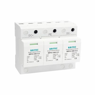 BRPV3-1000-12.5 Protetor de surto fotovoltaico protetor de surto pv proteção contra surtos solares 3p dispositivo de proteção contra surtos solares DC PV Energia Solar 1000V Protetor de surto