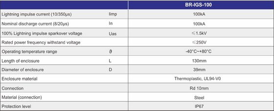 BR-ISG-100 Isolamento Spark Gap Relâmpago Conexão de ligação equipotencial de sistemas de aterragem separados