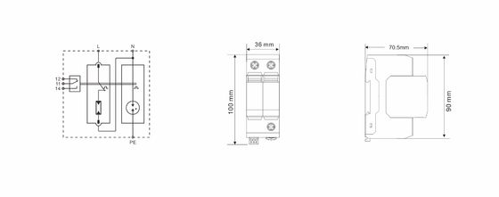 BR-25GS 1+1 Spd T1 25ka Protetor contra ondas elétricas Protecção contra ondas elétricas Tipo Spark Gap Spd