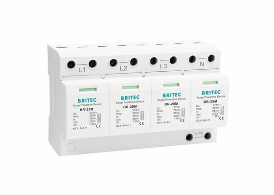 Arrestador de Trovões 4 Polos Tipo 1 Protector contra sobrecarga Estrutura de plástico térmico