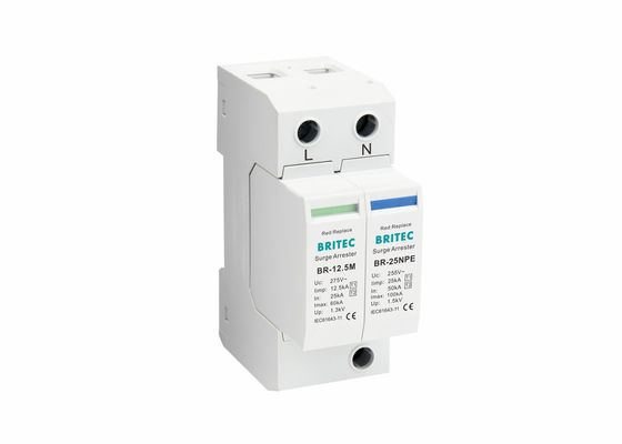 AC T1 T2 1P+NPE 275V Protector contra sobretensão 12.5KA SPD MOV Proteção contra raios