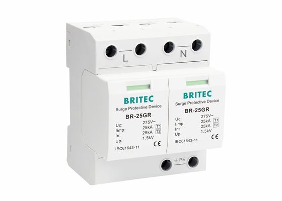 Dispositivo de proteção contra sobretensões de 25 kA de fase única IP20 Tipo 1