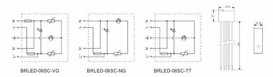 BRLED-06SC Dispositivo de protecção contra sobretensões LED 6kA 275V