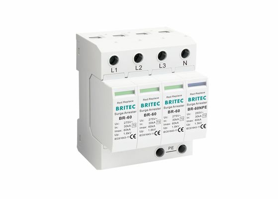 Dispositivo de protecção contra sobretensões de 275 V 60 KA com tipo 3+NPE para protecção contra raios