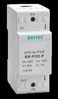 BR-POE-M 48V Protetor contra Surtos POE REDE 6 protetores contra surtos POE