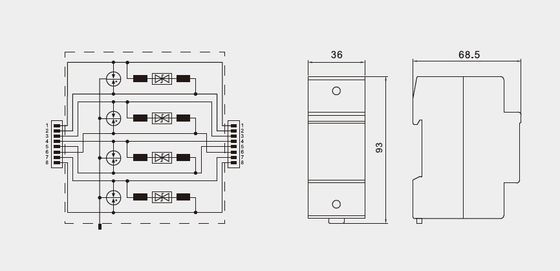 BR-RJ45-P 5KA Nominal Current Signal Surge Arrestor poe surge arrester Network Surge Protector