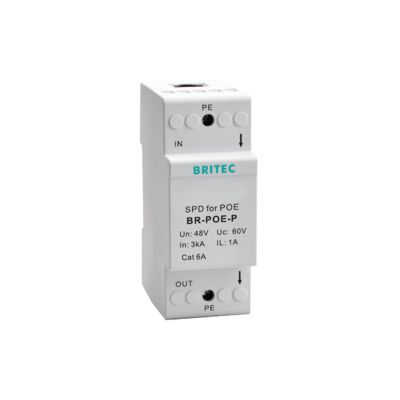 BR-POE-M POE câmera Arrestador de surtos de sinal Rede Protector de surtos rj45 Proteção de surtos poe relâmpago Rj45 Proteção de surtos de linha Cat6 Protector de surtos / LAN / compacto / RJ45