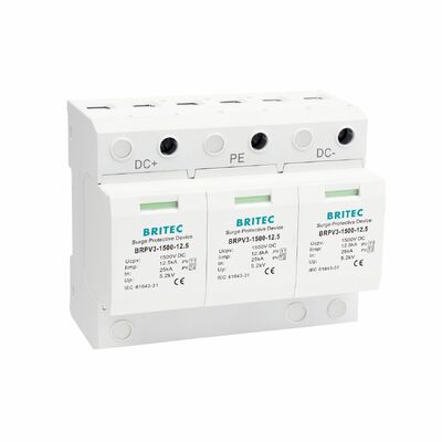 BRPV3-1500-6.25 Modulo 3 de detecção de ondas fotovoltaicas Dispositivo de protecção Tipo 1+2 Protector de ondas fotovoltaicas Sistemas de energia solar spd 1500v dc t1 t2 Solar Dc Spd pv detector de raios Tipo 1+2 Protector de ondas fotovoltaicas