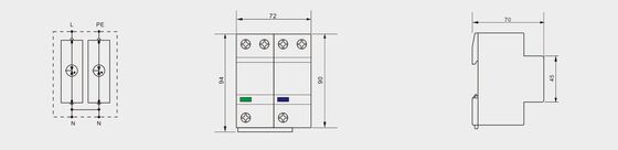 BR-50GR 440 1+1 Dispositivo de protecção contra sobretensões AC T1 Dispositivo de protecção contra sobretensões 440V