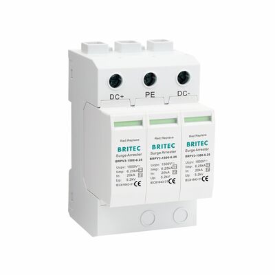 BRPV3-1500-6.25 dispositivo de proteção contra surtos DPS CC DPS CC solar DPS CC para-raios Wenzhou 1500V DPS 3 polos CC 500V T1 T2 DPS Tipo 1 Preço