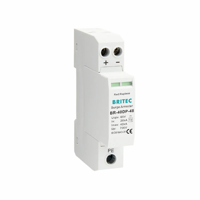 Dispositivo de Proteção contra Surtos 48 Tipo 2 DC 48V SPD 40kA BR-40DP com Caixa Termoplástica UL94-V0