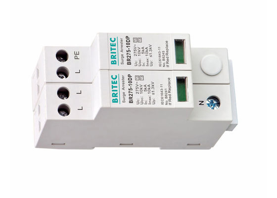 Dispositivo de protecção contra sobretensões de três fases Tipo 3 BR275-10DP 4 Pole Surge Arrester