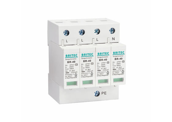 Dispositivo de protecção contra sobretensões de baixa tensão de três fases 40KA SPD para protecção da rede eléctrica