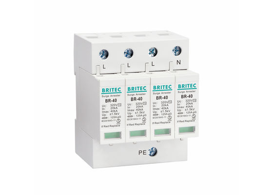 IEC61643 40KA 4 Pólos AC Protector contra correntes elétricas Proteção contra raios