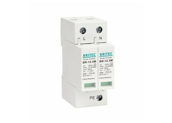 Dispositivo de proteção contra sobretensões de fase única Tipo 1 + 2 2P Pole High Performance