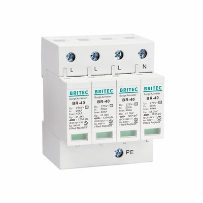 Dispositivo de Proteção contra Surtos BR-40 3P Tipo 2 SPD T2 para-raios proteção 275v proteção contra raios SPD Elétrico