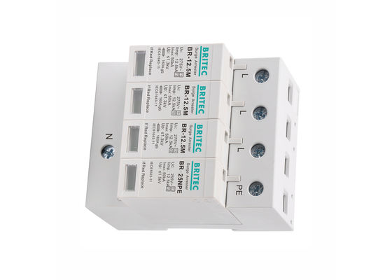 Compacto 12,5kA Classe B + C Três fases Superação de arrester SPD com DIN Rail Mount