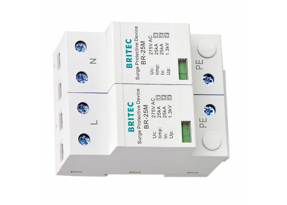Tipo 1+2+3 25kA 275V SPD 2 polos Tipo 1 Protector contra sobretensões Proteção contra raios