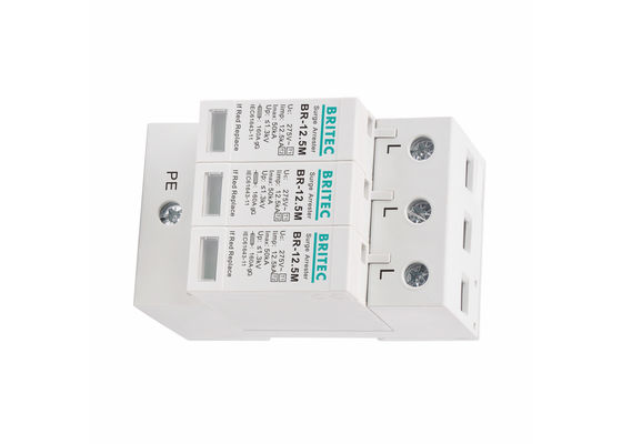 275Vac 12.5kA 3 Polos Spd para o tipo da proteção de relâmpago - 1 +2/de classe I+II