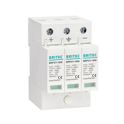 Dispositivo de Proteção contra Surtos Fotovoltaicos Solares BRPV3-1000 1000V 40kA 3P, Supressor de Raios