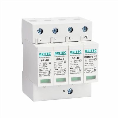 BR-40 2P 40kA Tipo 2 TVSS Spd de fase única Tipo 2 de fase única 275v ac spd Dispositivo de proteção contra ondas elétricas Arrestador de relâmpagos Dispositivo de proteção contra ondas elétricas de fase única