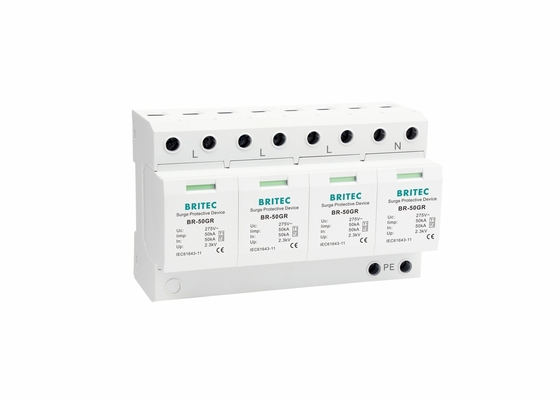 Prendedor de relâmpago da C.A. 3 proteção contra sobrecarga industrial da fase IEC61643 BR-50GR