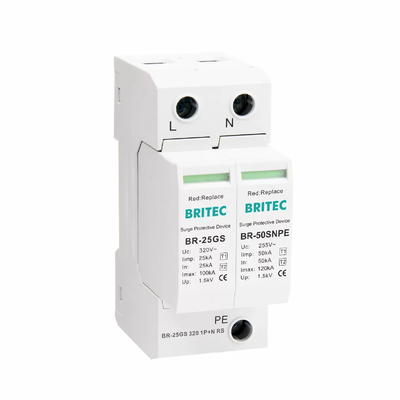 Protetor contra Surtos Tipo 1+2 de 25kA com Montagem em Trilho DIN 35mm para Dispositivo de Proteção contra Surtos Confiável