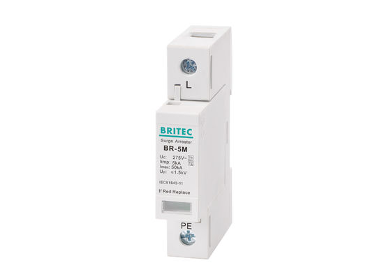 275V AC 5kA Iimp T1+T2 Protector contra sobretensão e arrester de sobretensão para sistemas de baixa tensão