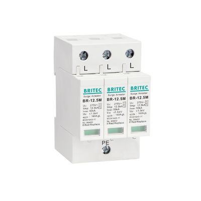 BR-12.5M 3P Tipo 1 12.5kA Dispositivo de proteção contra sobretensão de 3 fases SPD Arrester 12.5ka supressor de sobretensão industrial
